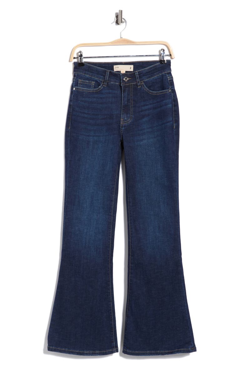 High Waist Flare Leg Jeans, Main, color, DARKER WASH W/ WRISKER