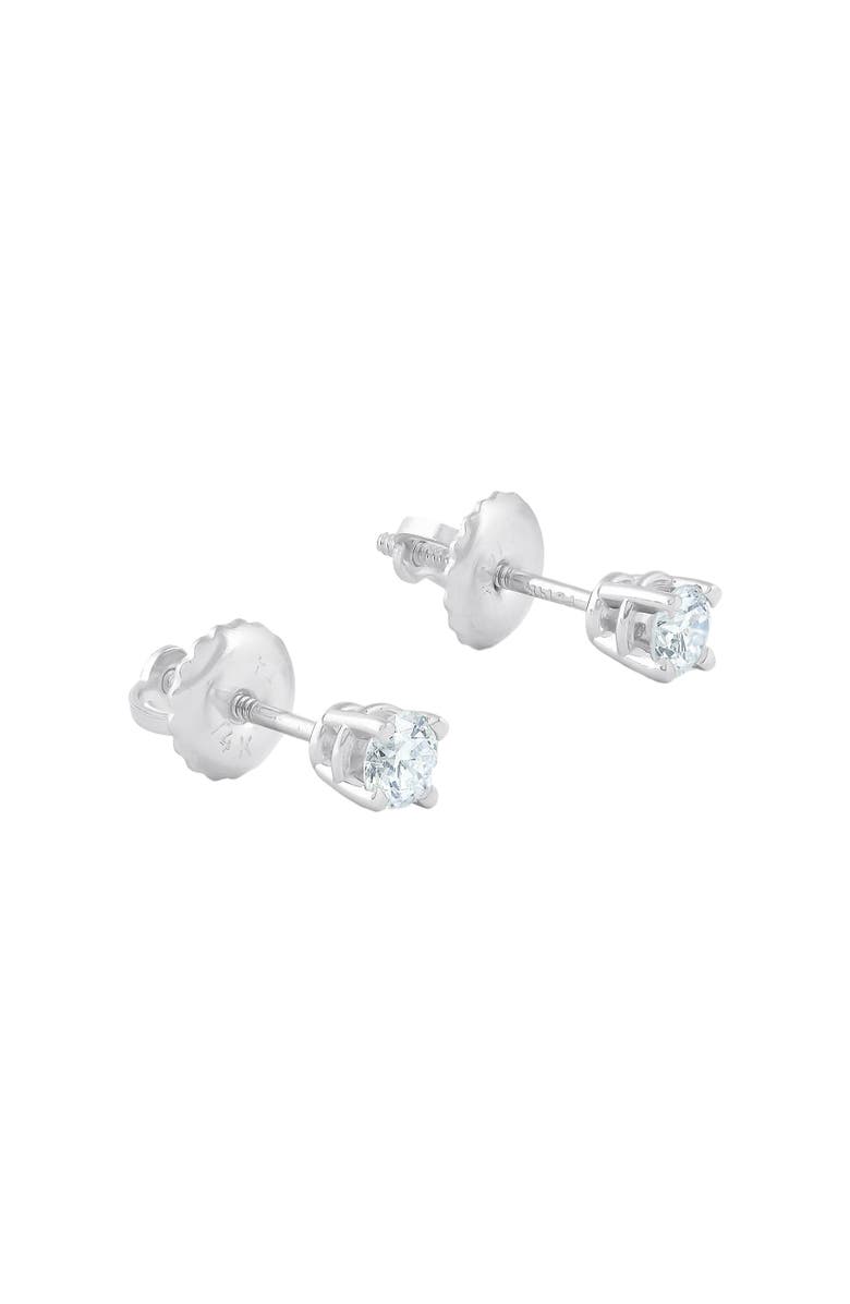Bliss Diamond 1/4 Ct Diamond Screw Back Studs 14k Gold Lab Grown Eco Friendly, Alternate, color, 14K White Gold