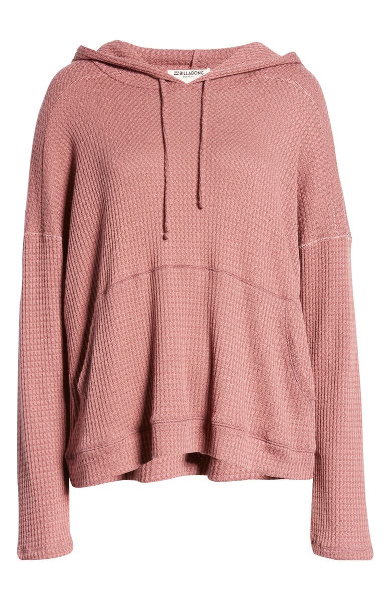 Billabong Days Like This Hooded Waffle Knit Top, Alternate, color, 