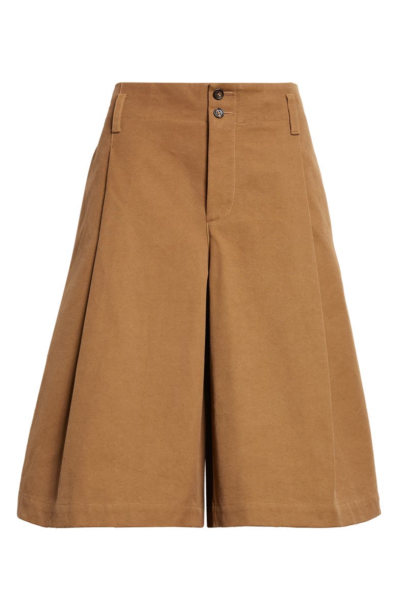 Chloé Garment Dye Organic Cotton Canvas Bermuda Shorts, Alternate, color, Mustard Brown