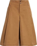 Chloé Garment Dye Organic Cotton Canvas Bermuda Shorts