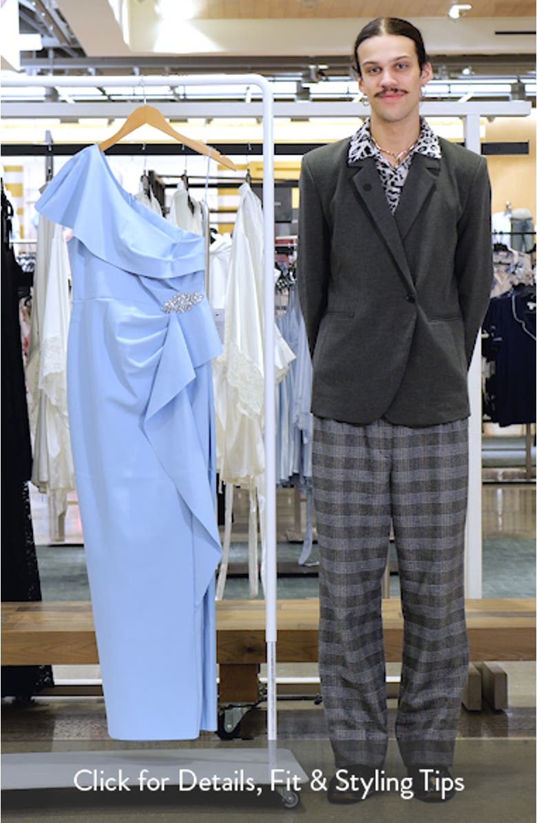 Crystal Detail One-Shoulder Contour Gown, sales video thumbnail