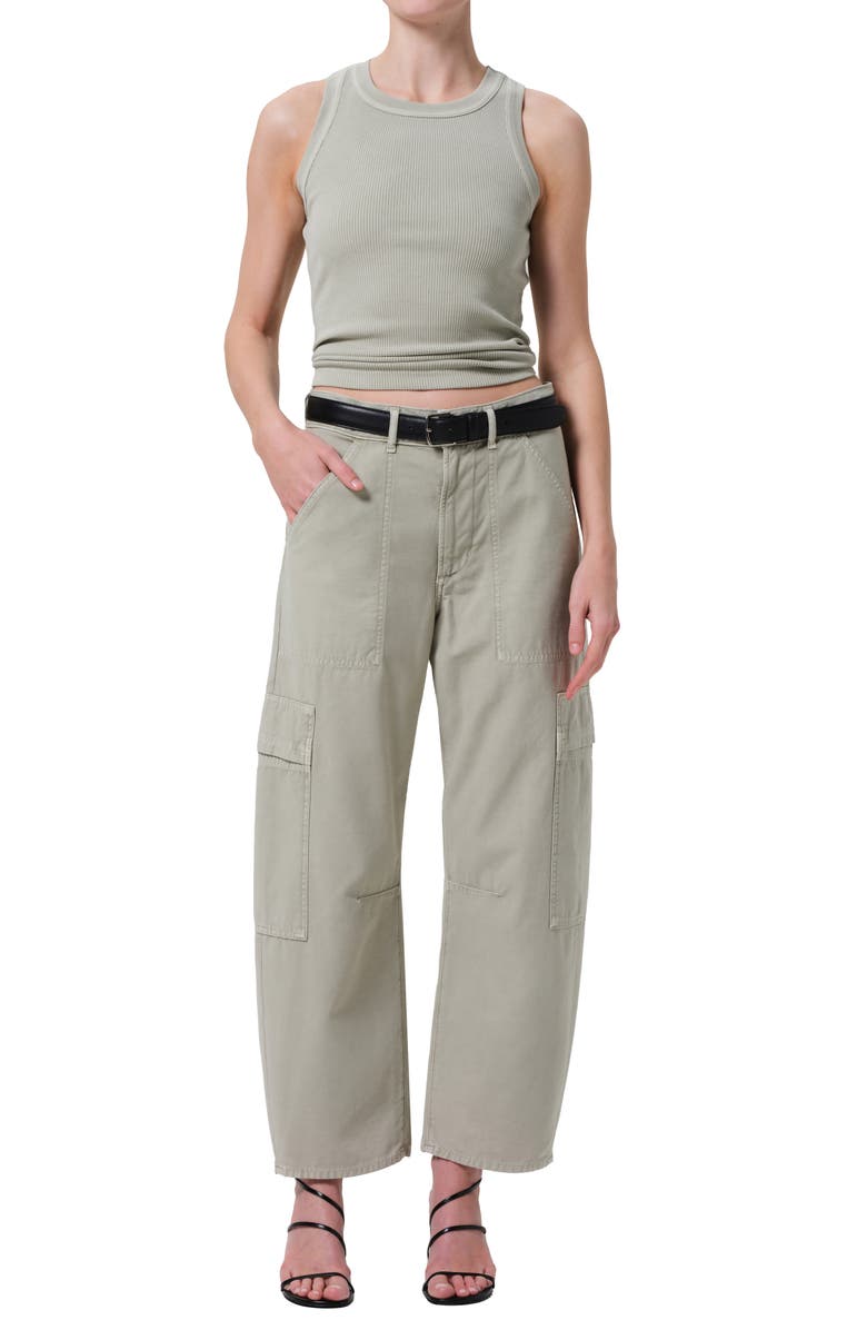 Citizens of Humanity Marcelle Low Rise Barrel Cargo Pants, Alternate, color, Matcha