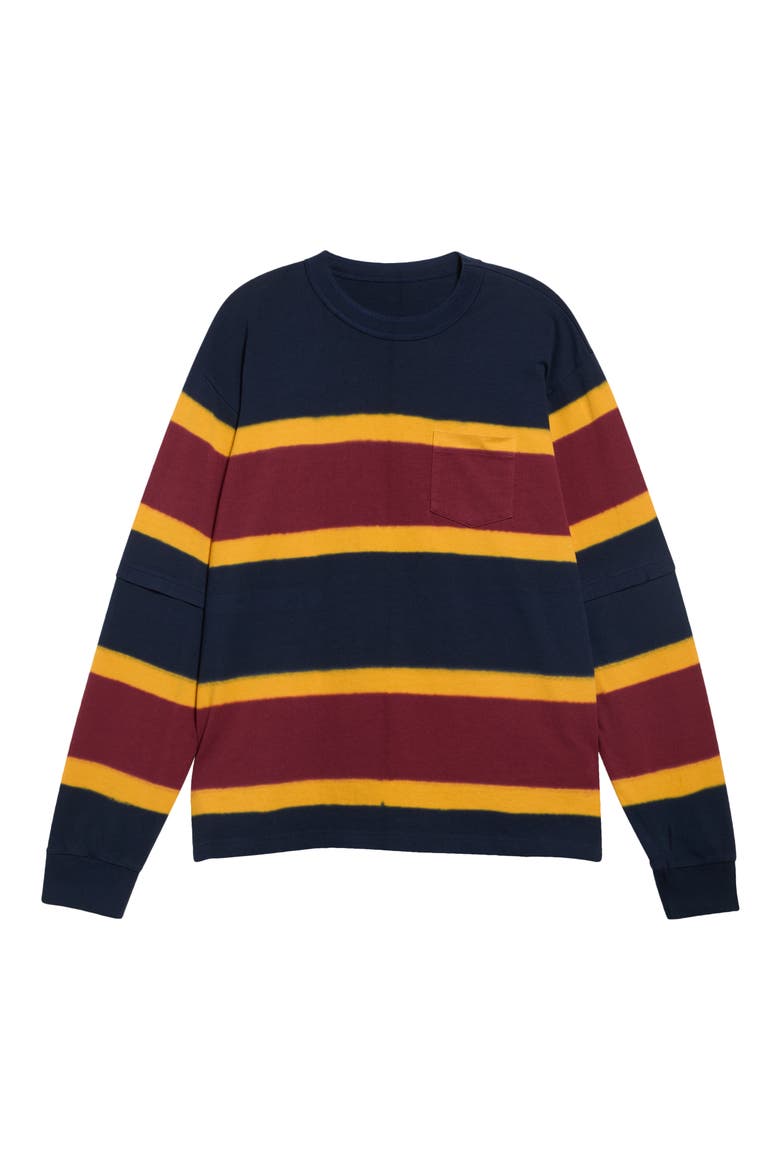Chusen Dyed Striped Long Sleeve T-Shirt, Main, color, NAVY MULTI