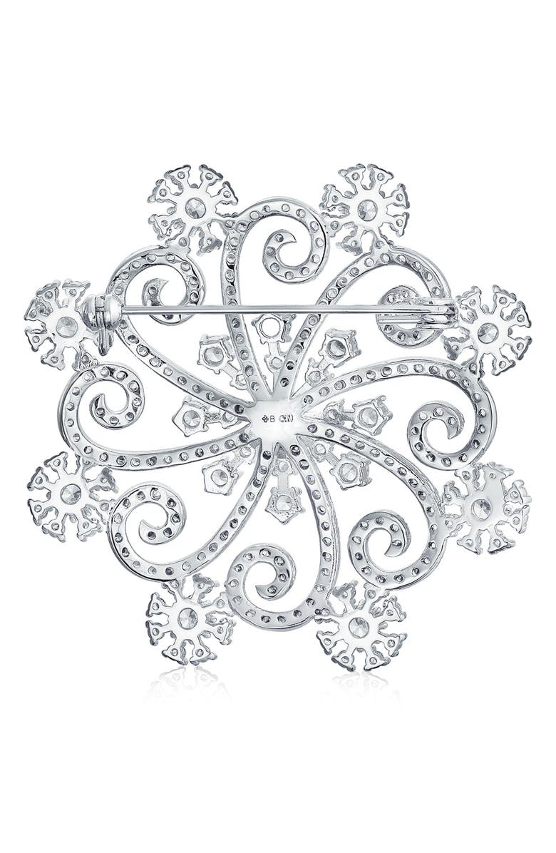 BLING JEWELRY Large Sworl CZ Brooch, Alternate, color, Clear