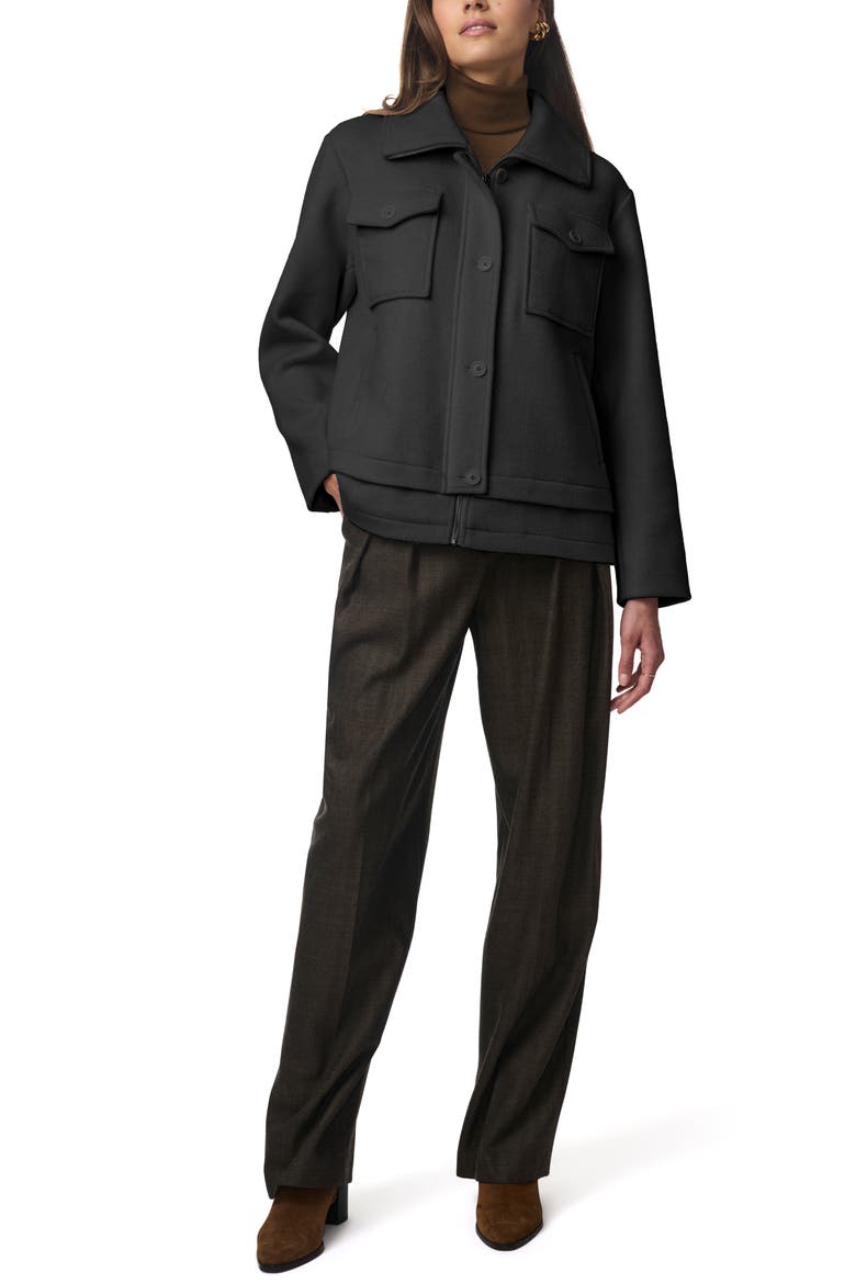 Chest Pocket Coat, Alternate, color, BLACK