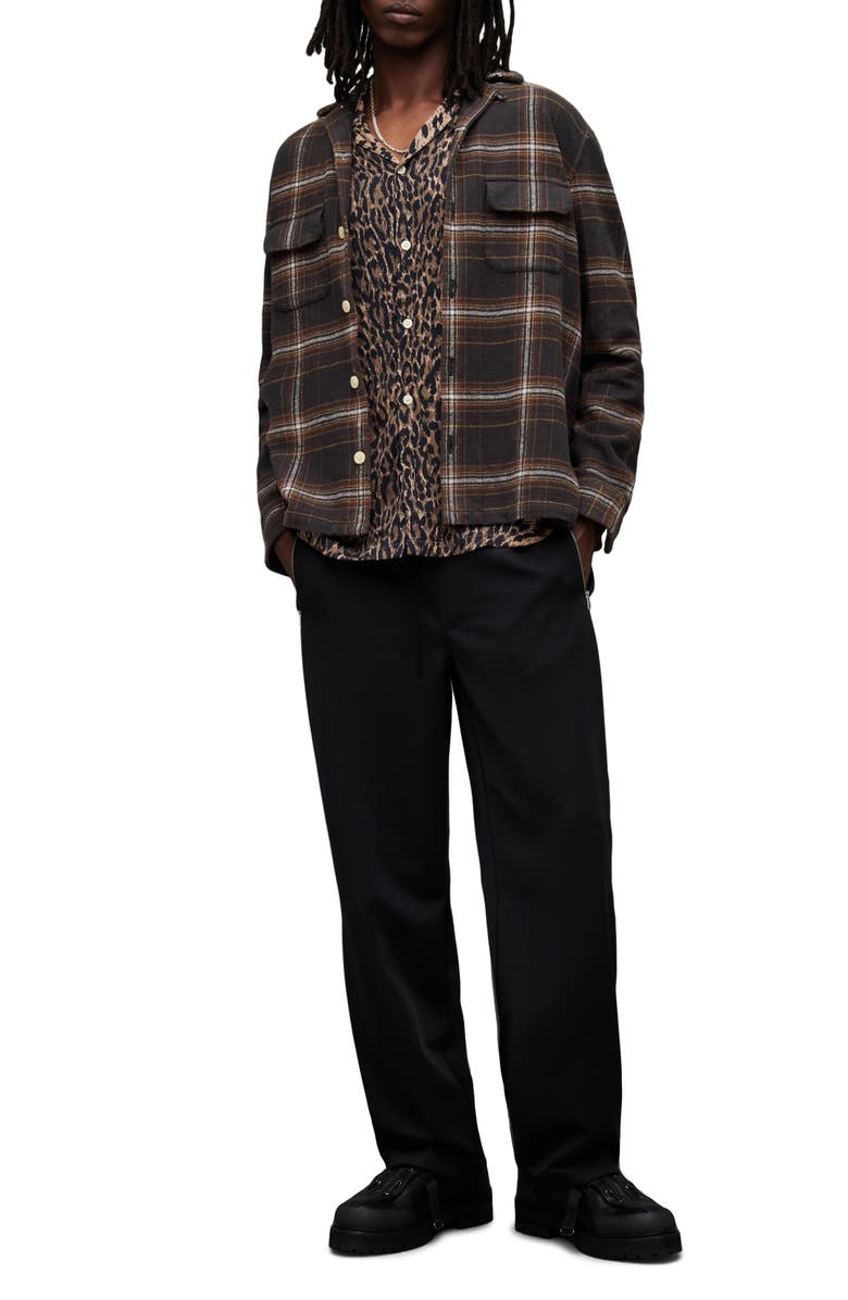 AllSaints Isonde Relaxed Fit Plaid Cotton Flannel Button-Up Shirt, Alternate, color, 