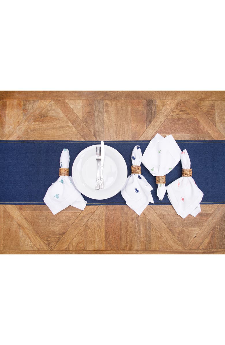 C&F Home Denim Dinner Table Runner 13" x 72" for Everyday Casual Tabletop Celebrations, Alternate, color, Blue