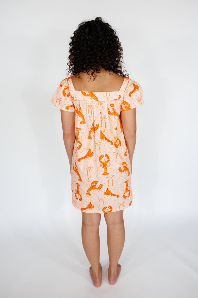 Short Day Dress, Alternate, color, Lobster Trellis