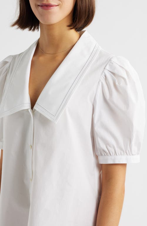 Frame The Sailor Shirtdress In White
