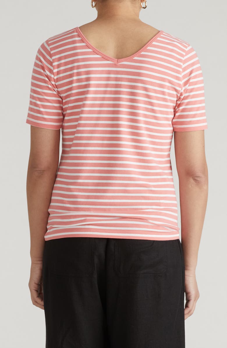 Universal Standard Double V-Neck T-Shirt, Alternate, color, Portrait Pink