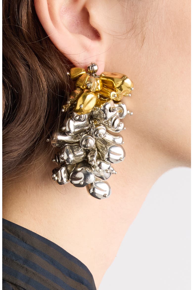 Brass Earrings, Alternate, color, SILVER 952