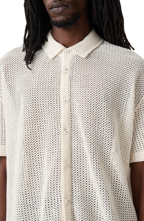 Shop Allsaints Munroe Short Sleeve Button-up Shirt In Chalk White