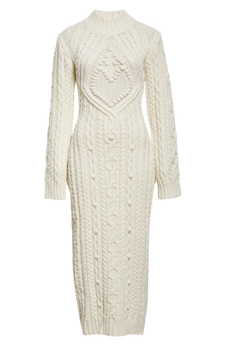 Jean Paul Gaultier The Long Je T'aime Long Sleeve Wool Blend Sweater Dress, Alternate, color, 