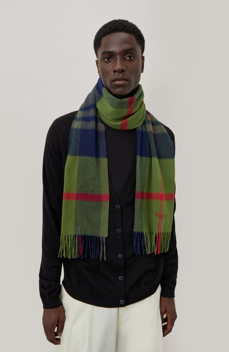 Mulberry Check Merino Wool Scarf, Alternate, color, 
