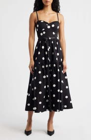 FLYING TOMATO Belted Corset Midi Sundress