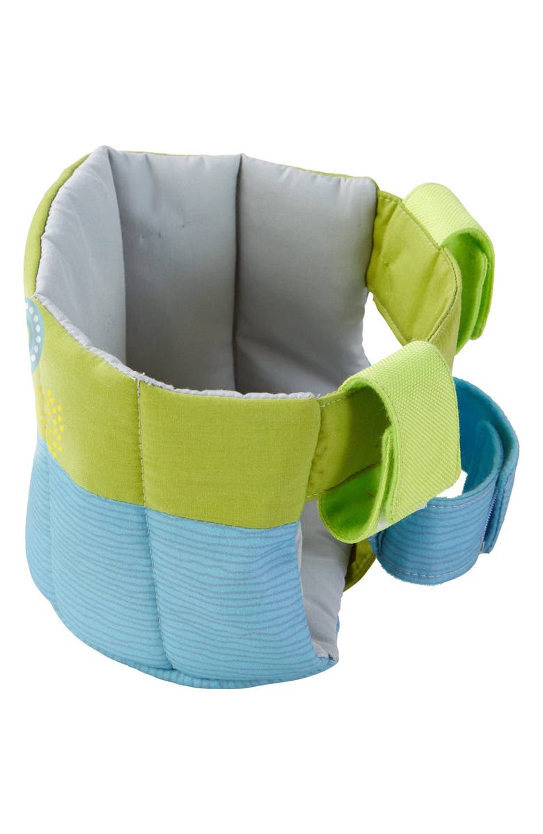 HABA Soft Doll Bike Seat - Babydoll Accessories for Toddler and Seat for Scooters, Trikes & Bikes for Toddlers 18+ Months, Alternate, color, Blue Multi