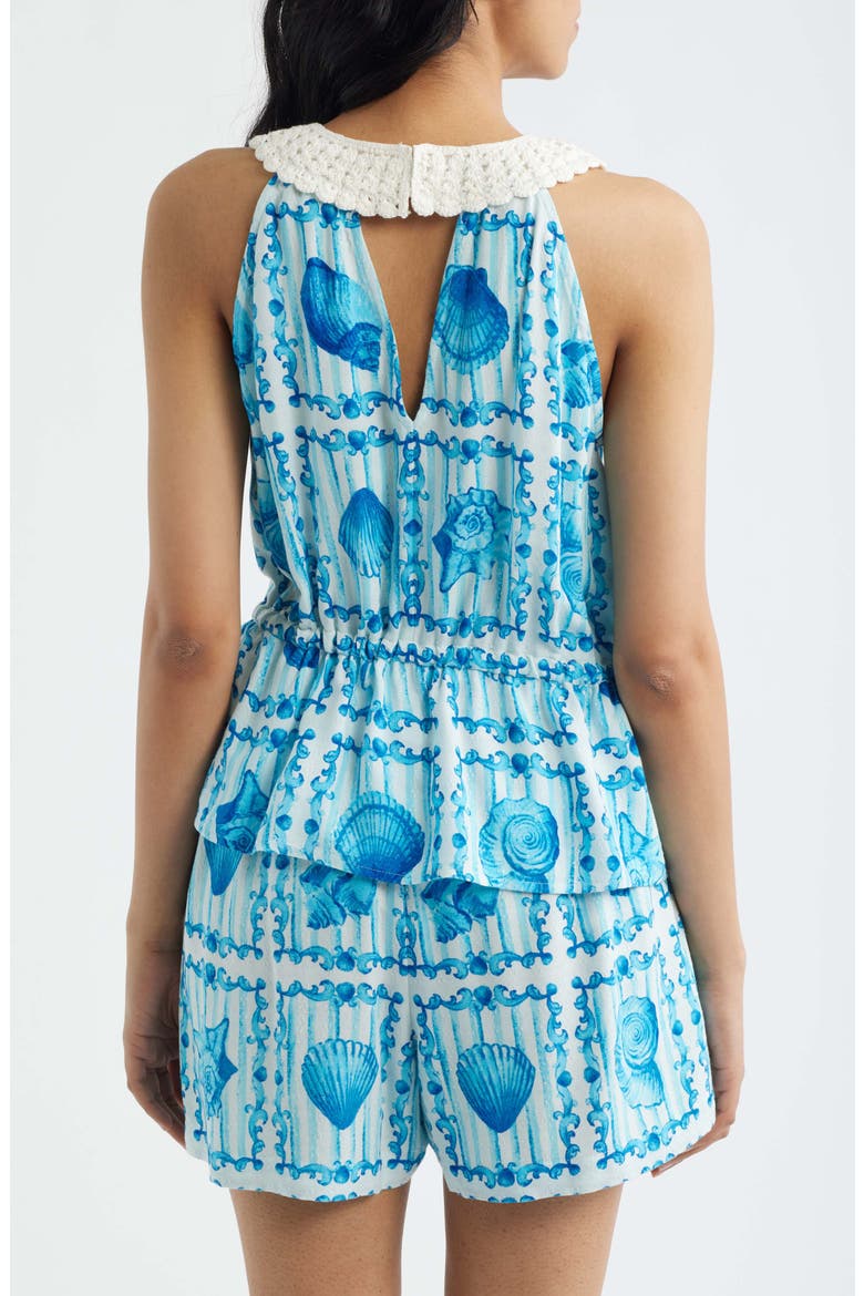 Seashell Print Sleeveless Top, Alternate, color, BLUE MULTI