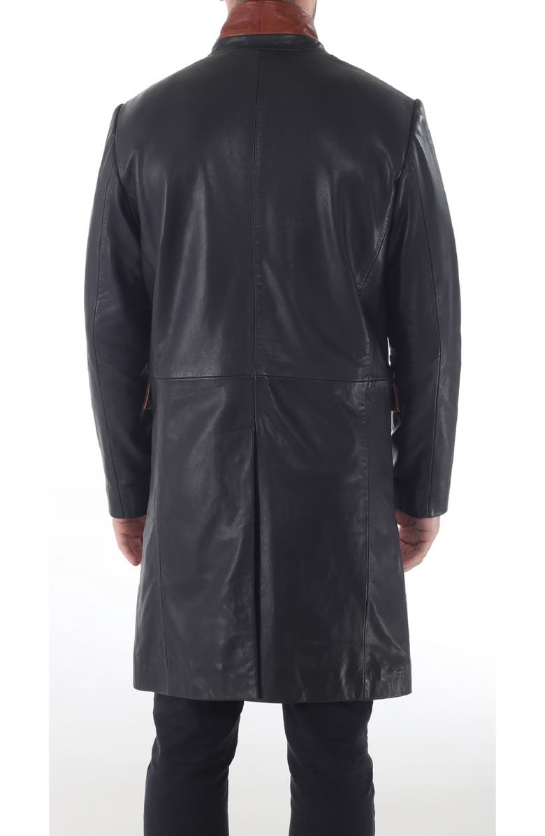 Missani Le Collezioni Lambskin Trench Coat, Alternate, color, Black