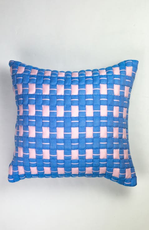 Quilted Sujani Checkered Throw Pillow
