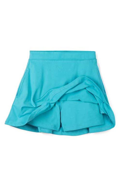 Mightly Organic Cotton Girls Pocket Skorts In Turquoise