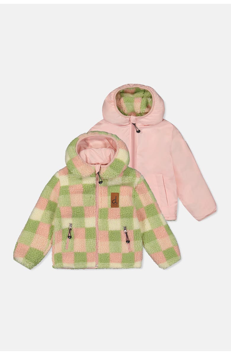 Deux par Deux Reversible Fleece Mid-Season Hooded Jacket, Main, color, 