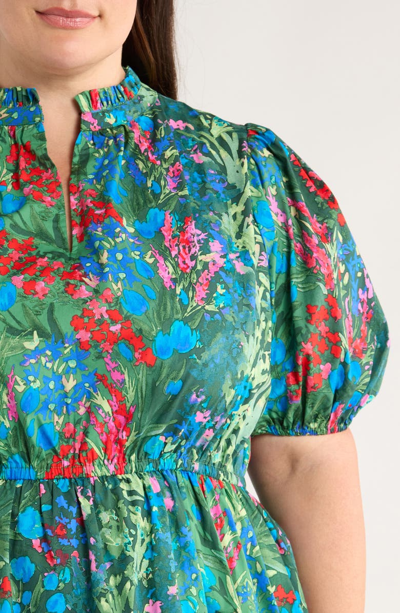 SUGARLIPS Devin Floral Marissa Cotton Dress, Alternate, color, Blue-Greens