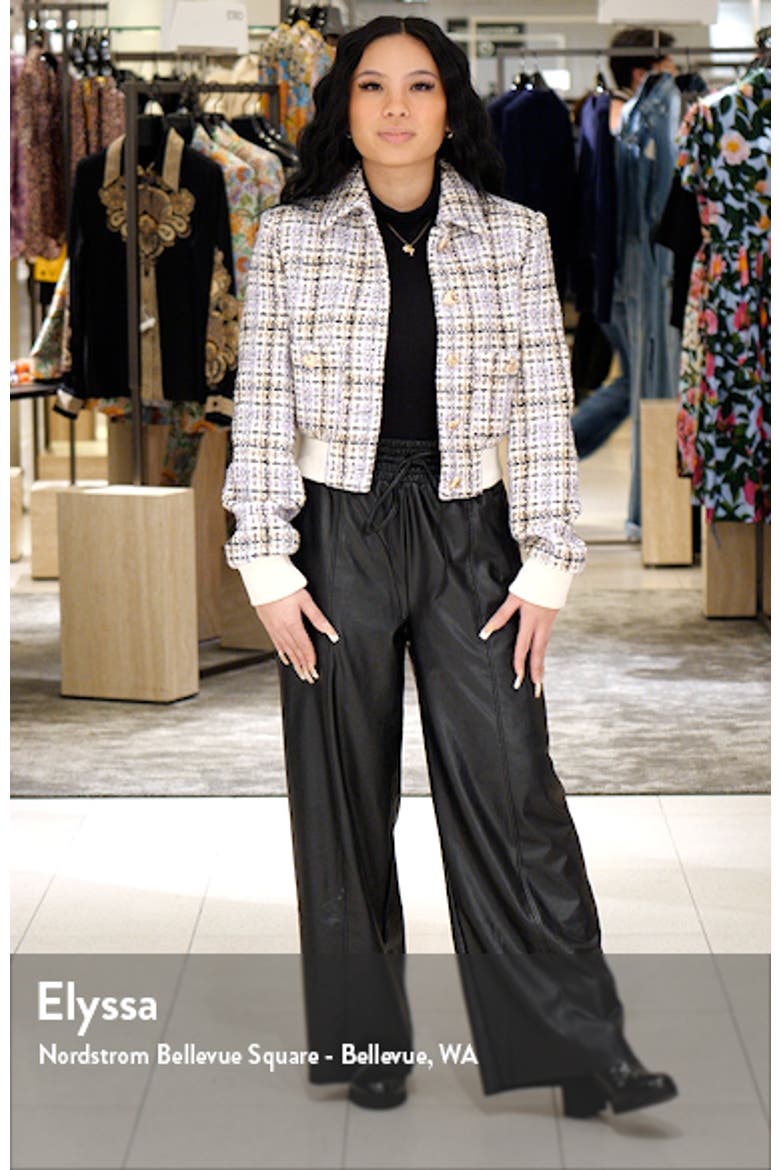 Plaid Tweed Crop Bomber Jacket video