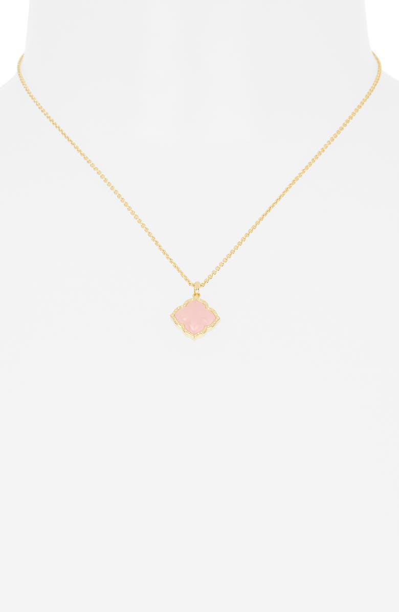 Kendra Scott Mallory Pendant Necklace, Alternate, color, Gold Rose Quartz