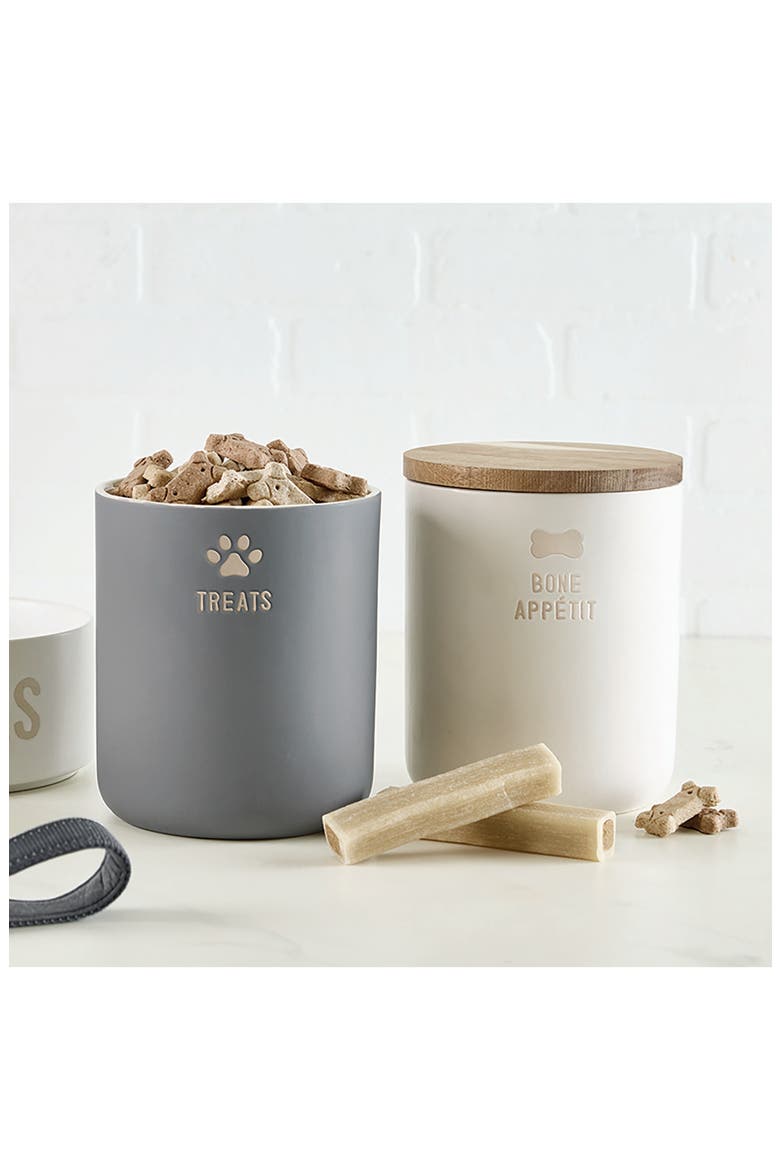 Bone Appétit Pet Treat Canister, Alternate, color, CERAMIC