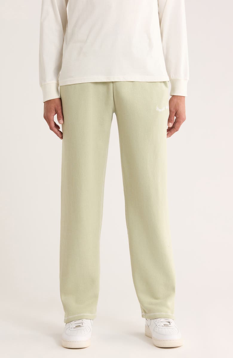 Museum of Peace & Quiet Wordmark Reverse Stitch Cotton Fleece Sweatpants, Main, color, Sage