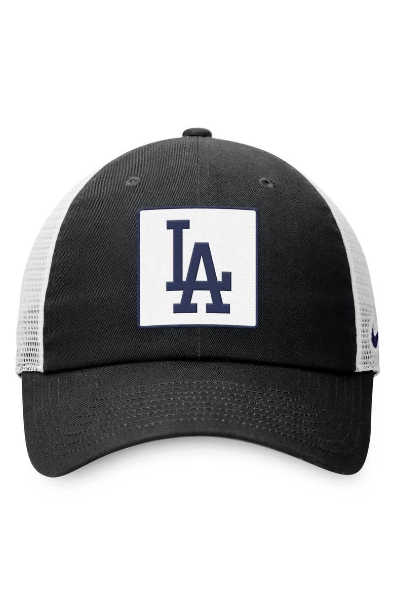 Nike Men's Nike Black Los Angeles Dodgers Rise Adjustable Trucker Hat, Alternate, color,
