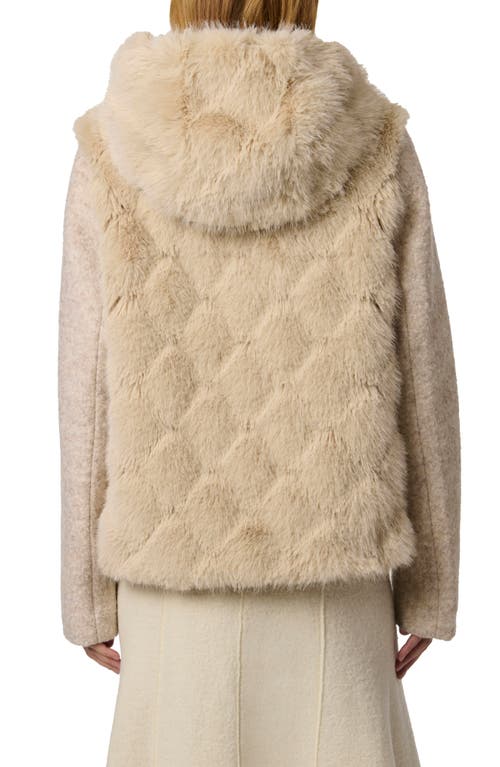 Bernardo Darien Faux Fur & Bouclé Jacket In Neutral