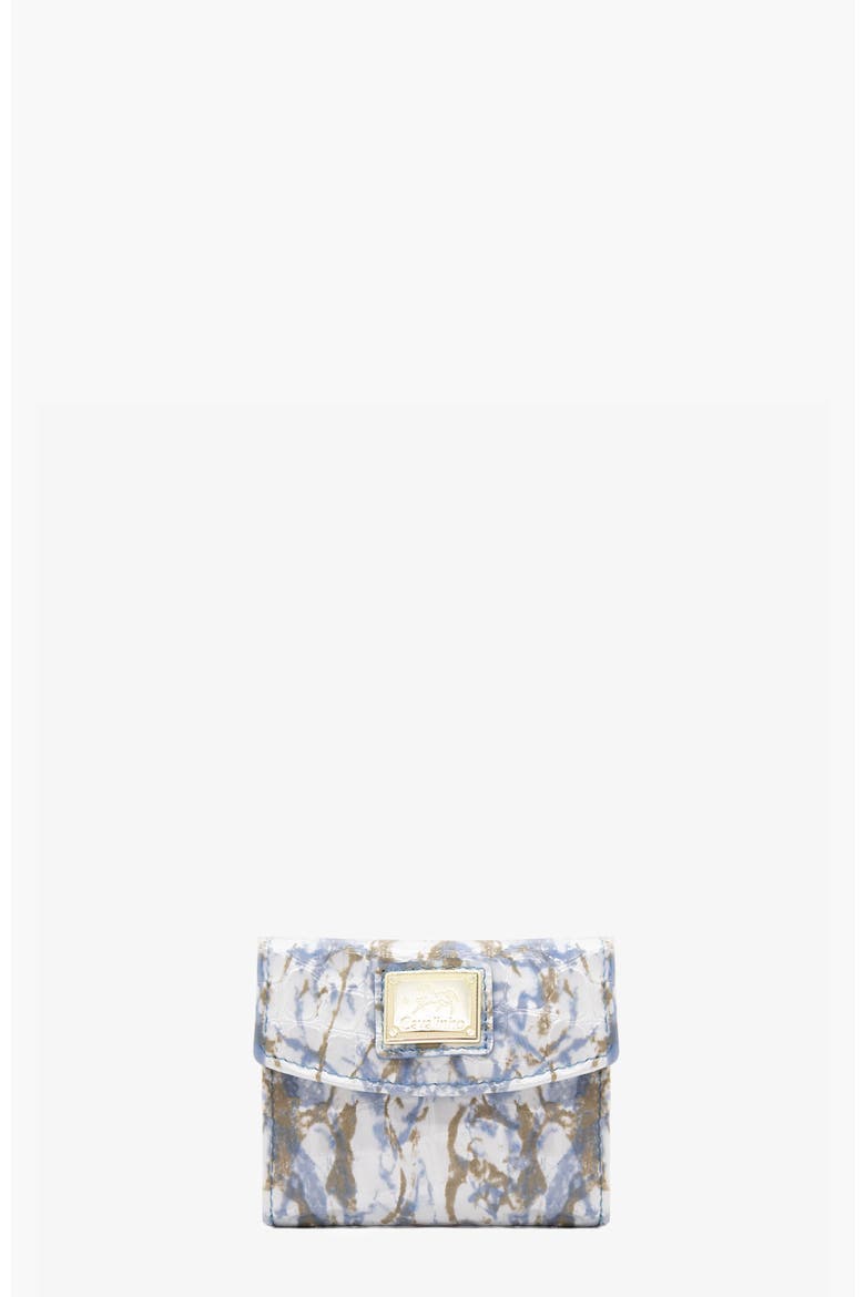 Acqua Bella Mini Patent Leather Wallet 530, Main, color, Blue / White
