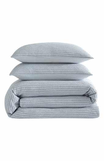 Kenneth Cole Solid Waffle Knit King Duvet Cover & Sham Set