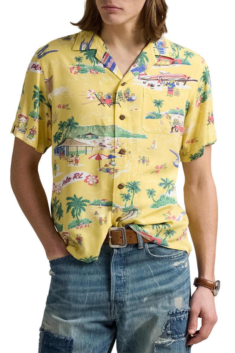 Polo Ralph Lauren Aloha Print Classic Fit Camp Shirt (Men) | Nordstrom