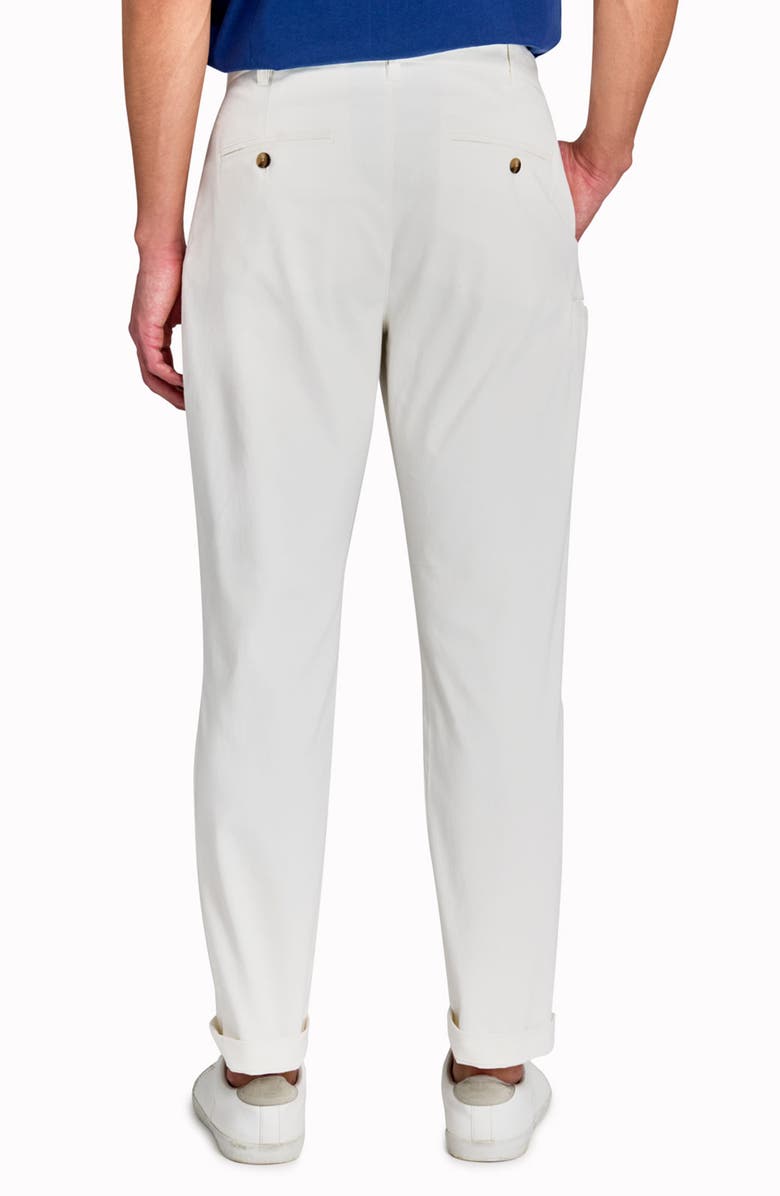 CONSTRUCT Slim Fit Solid Cotton Stretch Flat Front Pants, Alternate, color, White