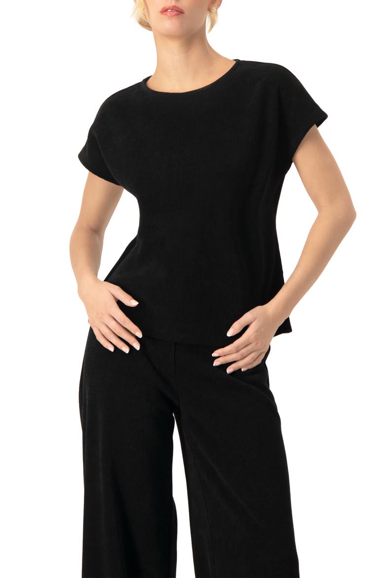 Corduroy Off-Shoulder Top, Main, color, Black