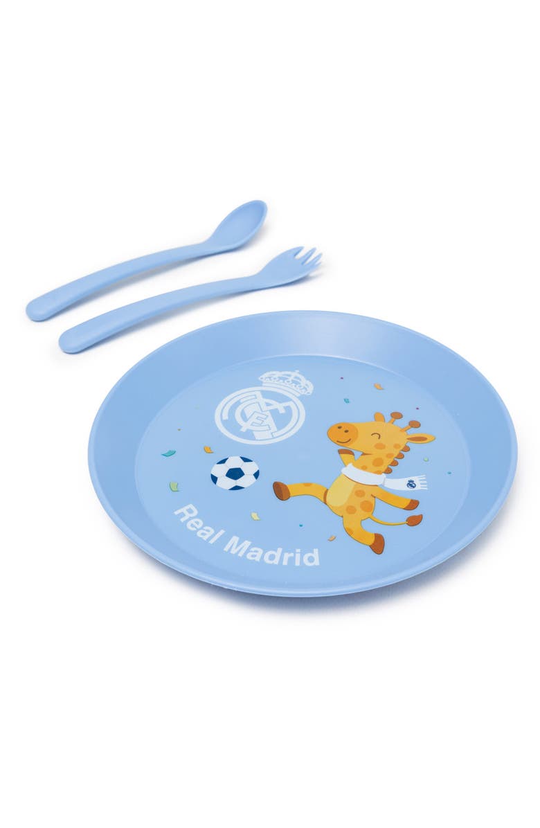 Miniland Real Madrid Soccer Children's Tableware Set, Alternate, color, Blue Multi