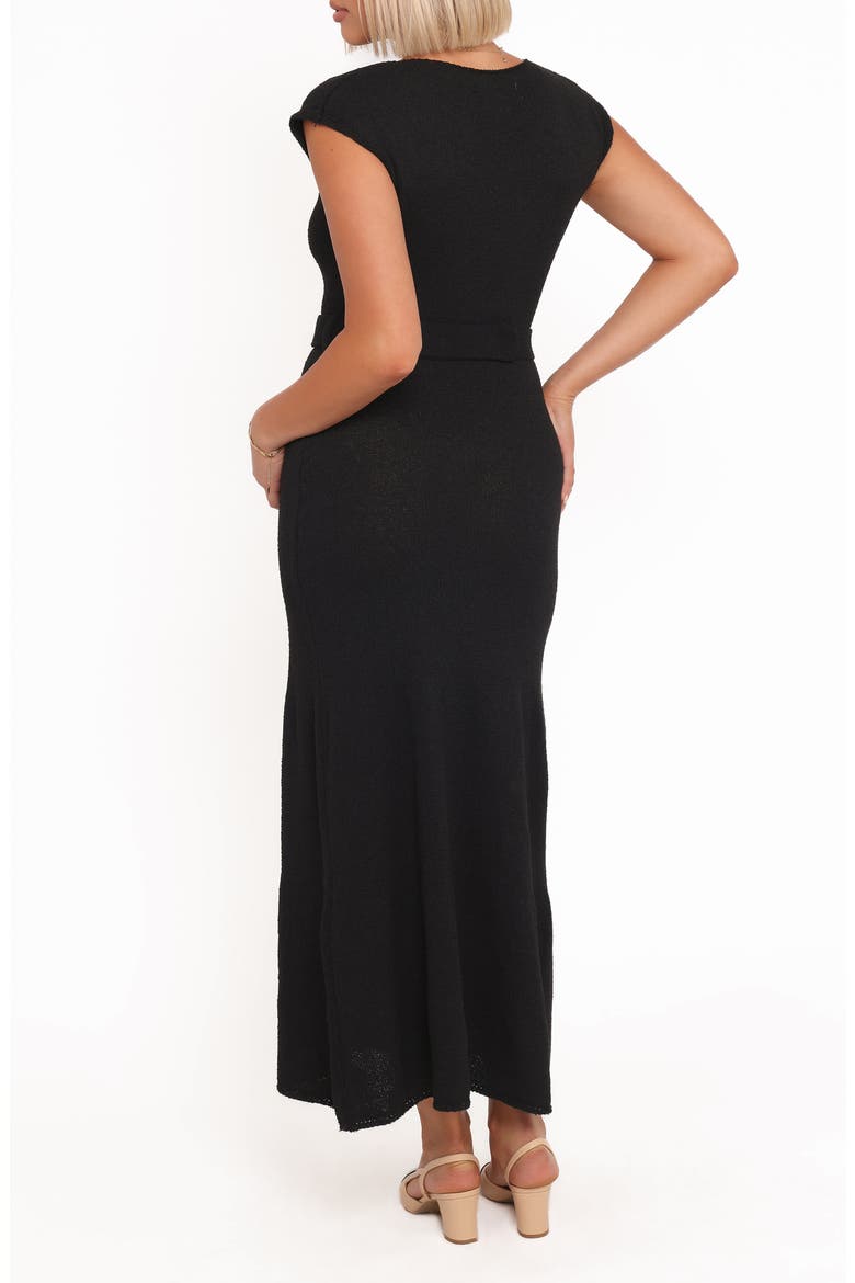 Alberta Belted Knit Dress, Alternate, color, BLACK