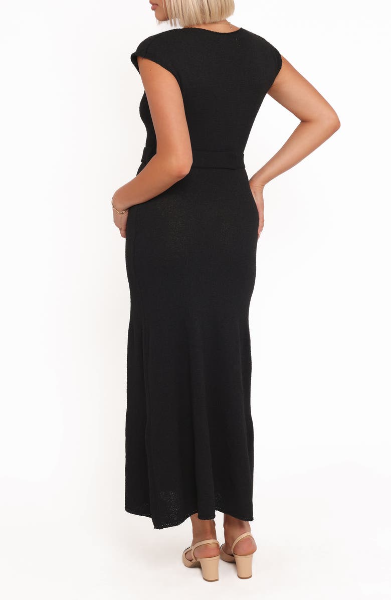 Petal & Pup Alberta Belted Knit Dress, Alternate, color, Black