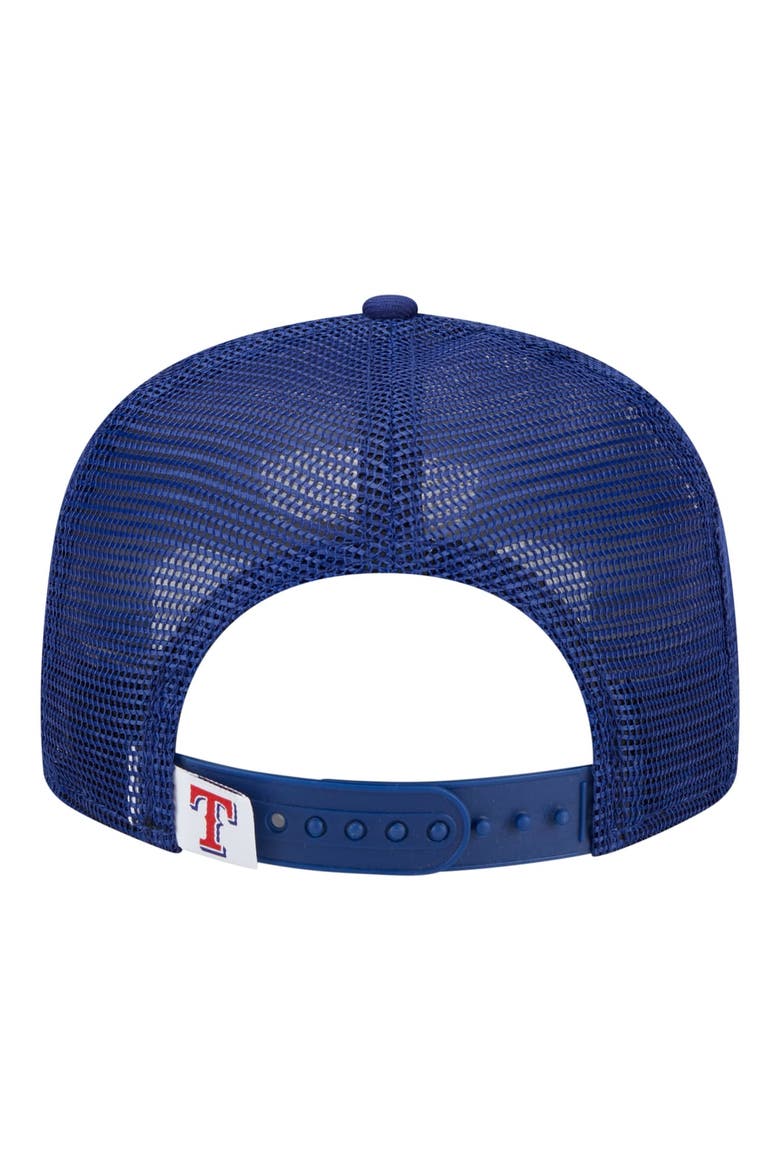 Youth New Era  Royal Texas Rangers 9FIFTY Trucker Snapback Hat, Alternate, color, Royal