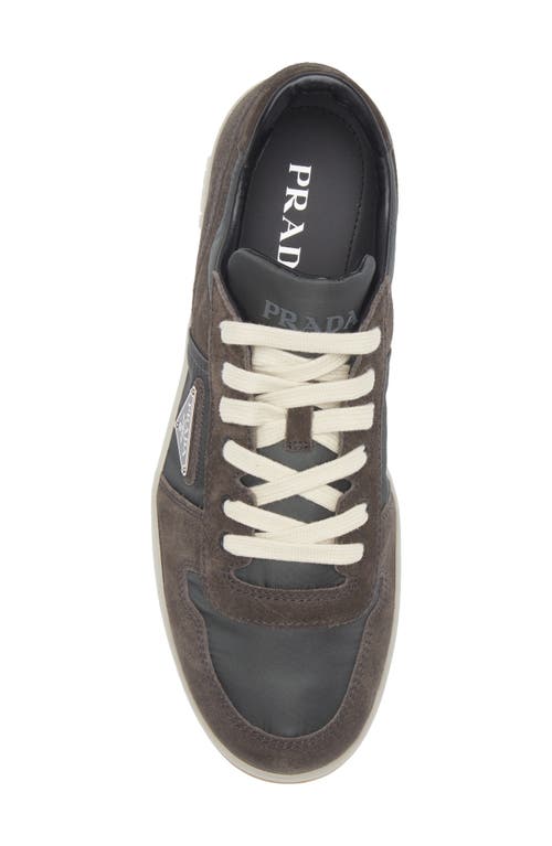 Prada Sneakers Downtown In Re-nylon And Gray Suede Men In Metallic