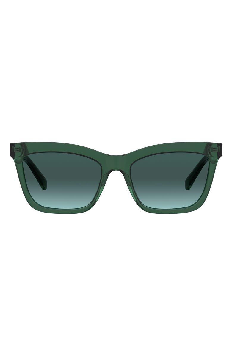 Love Moschino 54mm Square Sunglasses, Main, color, Green