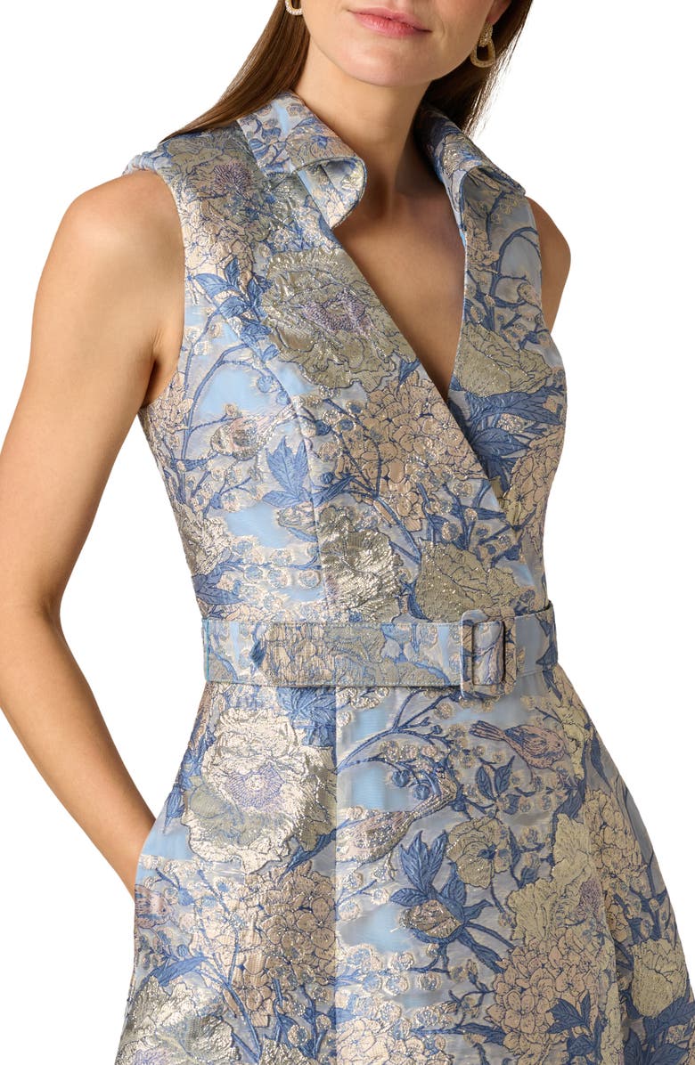 Aidan Mattox Floral Jacquard Midi Dress, Alternate, color,