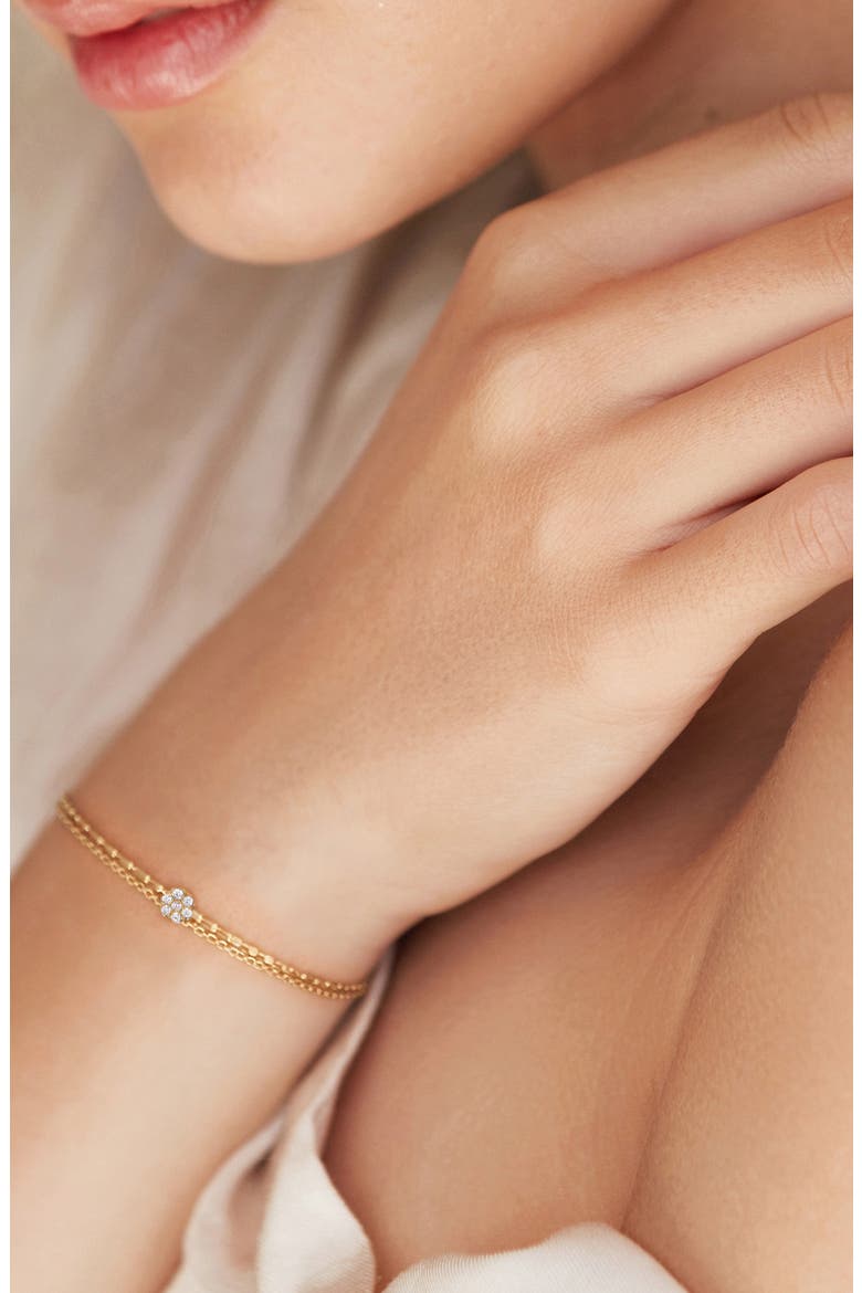 Lab-Created Moissanite 7-Inch Chain Bracelet, Alternate, color, GOLD
