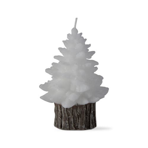 Tag Rustic Spruce Tree Candle Jar White Paraffin Wax Christmas Decor In White