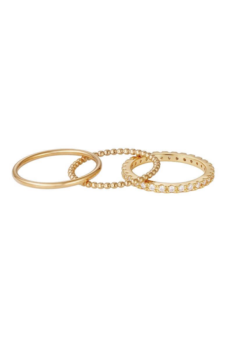 Set of 3 Assorted Stackable Rings, Alternate, color, GOLD