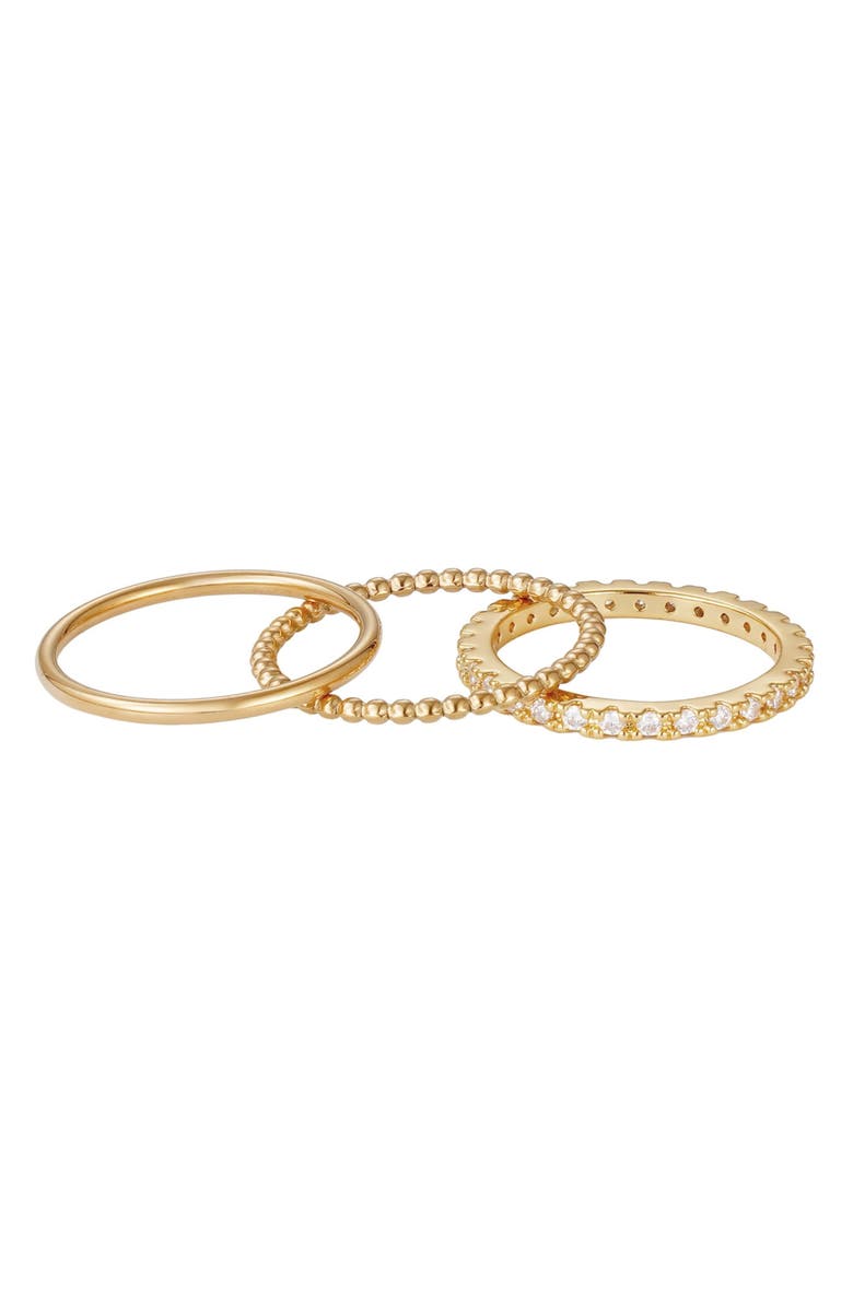 Adornia Set of 3 Assorted Stackable Rings, Alternate, color, Gold