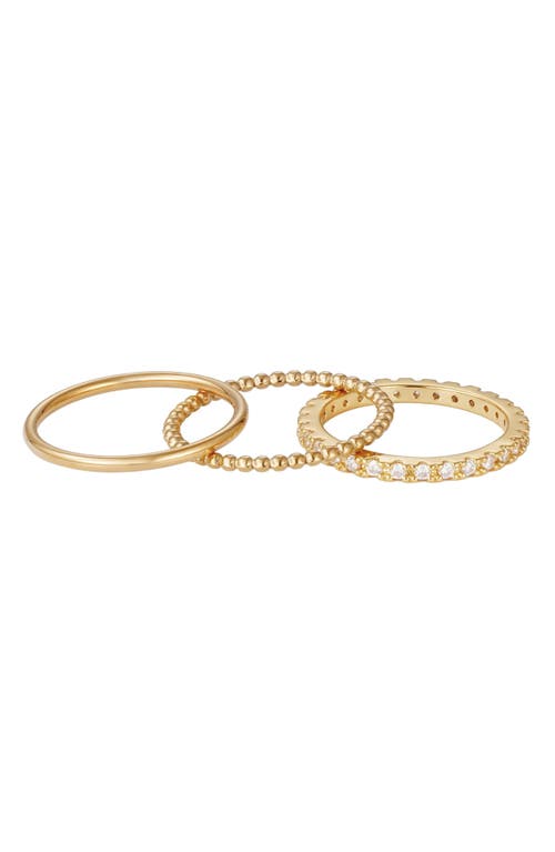 Adornia Set Of 3 Assorted Stackable Rings In Gold